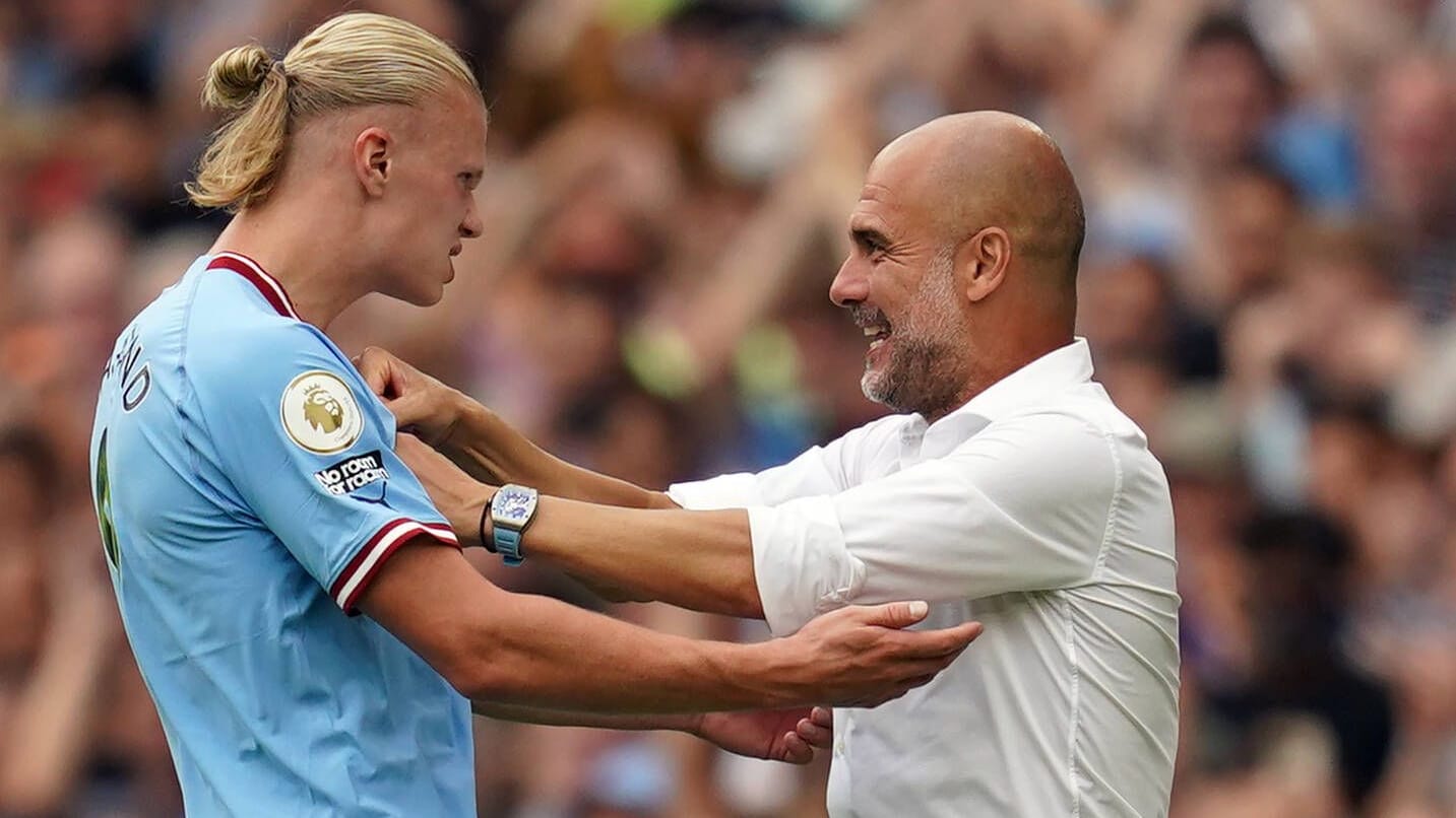 Erling Haaland (l.) und Pep Guardiola schätzen sich sehr.