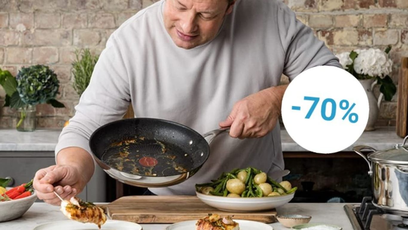 Heute können Sie sich Tefals Bestseller-Bratpfannen von Jamie Oliver zum Tiefstpreis sichern.