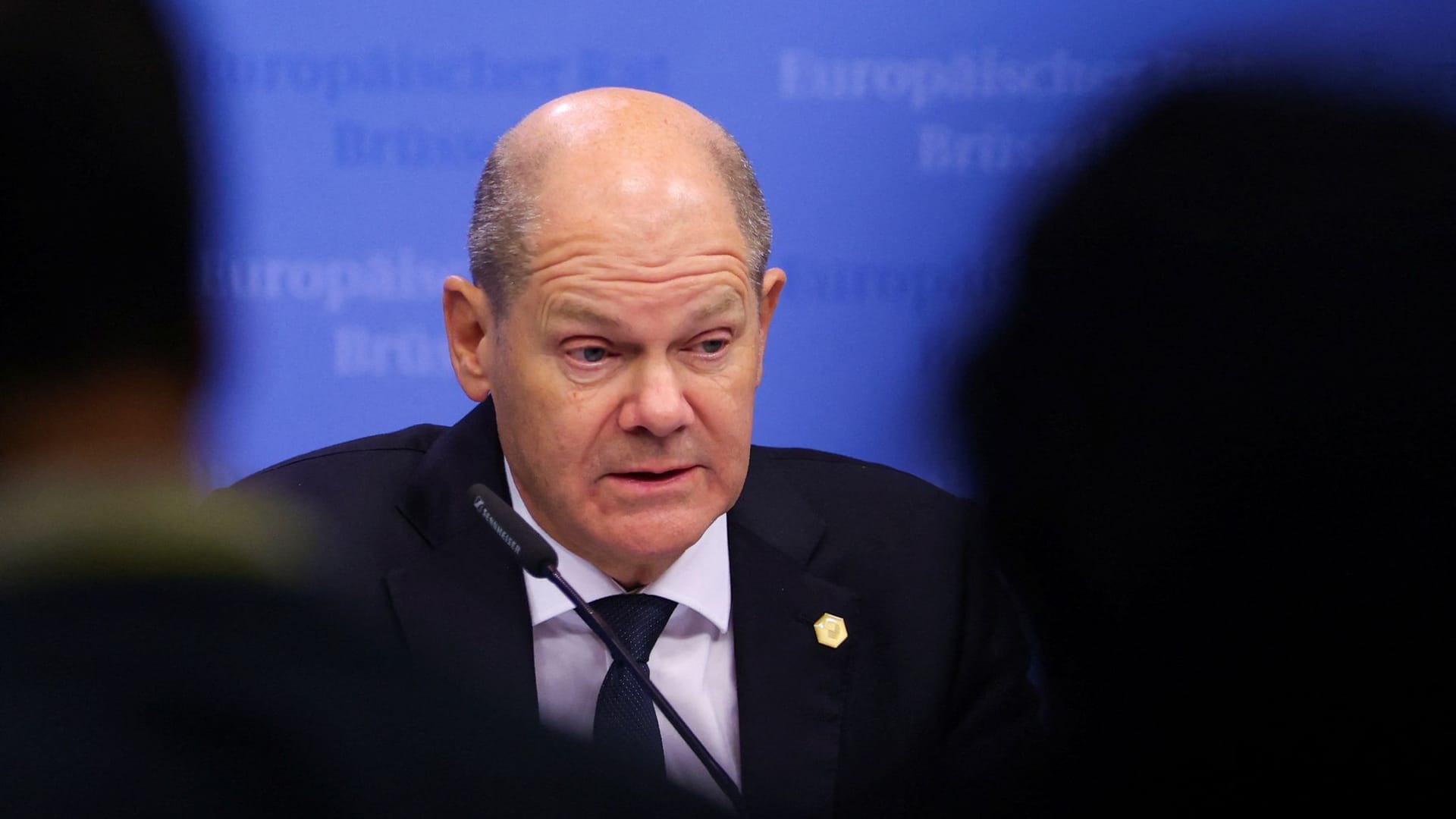 Olaf Scholz spricht in Brüssel zur Presse: Der Kanzler ist bei den Panzerlieferungen optimistisch.