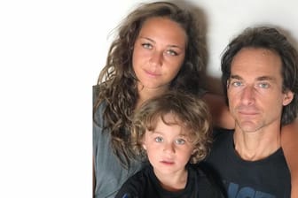 Ein Bild von 2019: Tim Lobinger mit seiner Tochter Fee und seinem Sohn Okkert.
