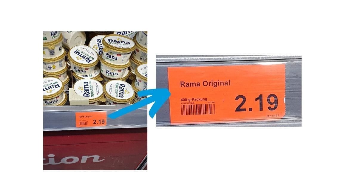 Wirklich günstiger ist die Rama mit 2,19 Euro nicht © Verbraucherzentrale Hamburg
