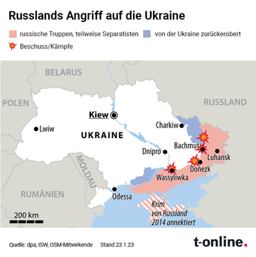 Ukraine-Krieg: Diese Gebiete sind von Russland besetzt.