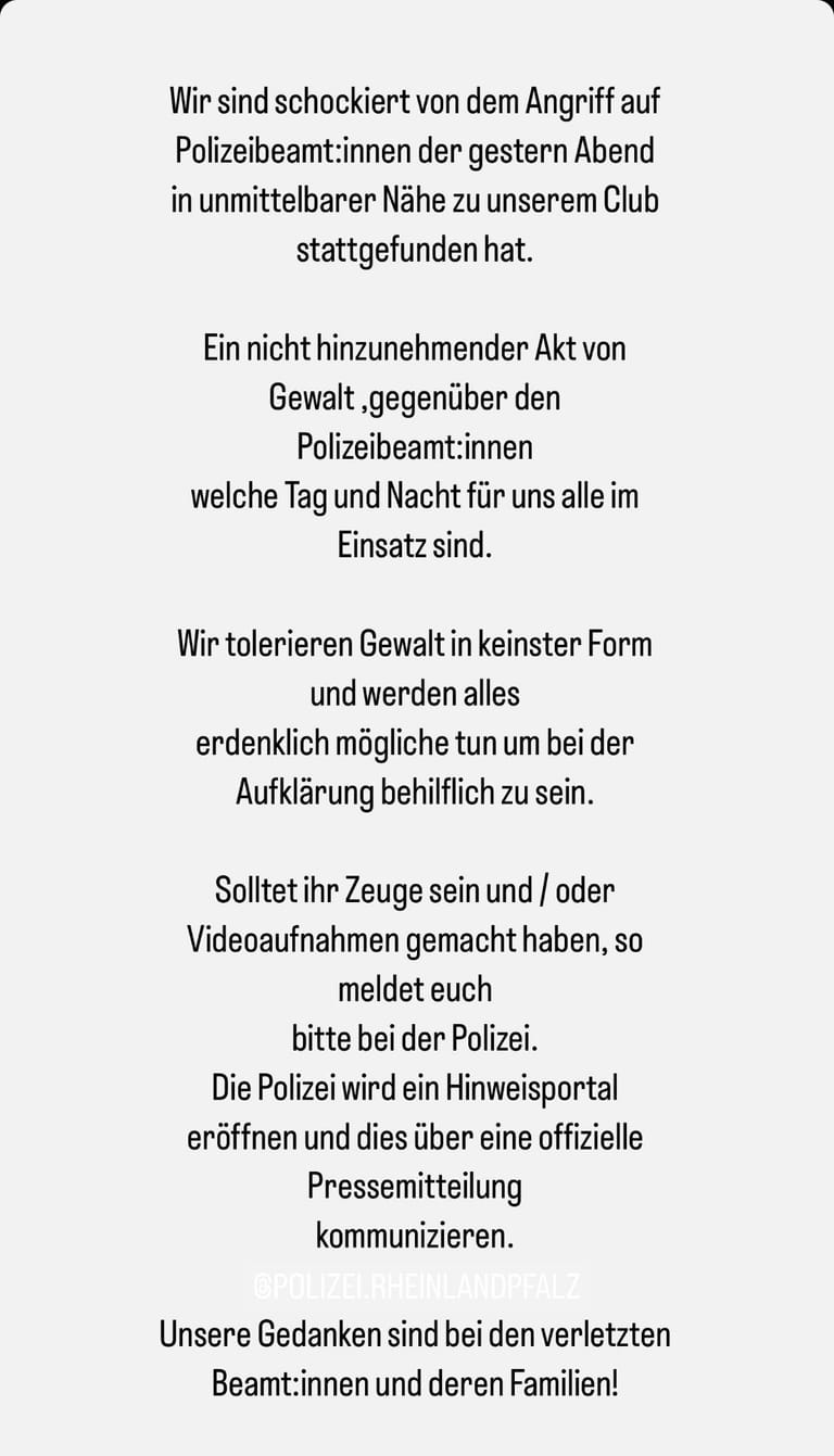 Statement des "Secret Club" in einer Story auf Instagram.