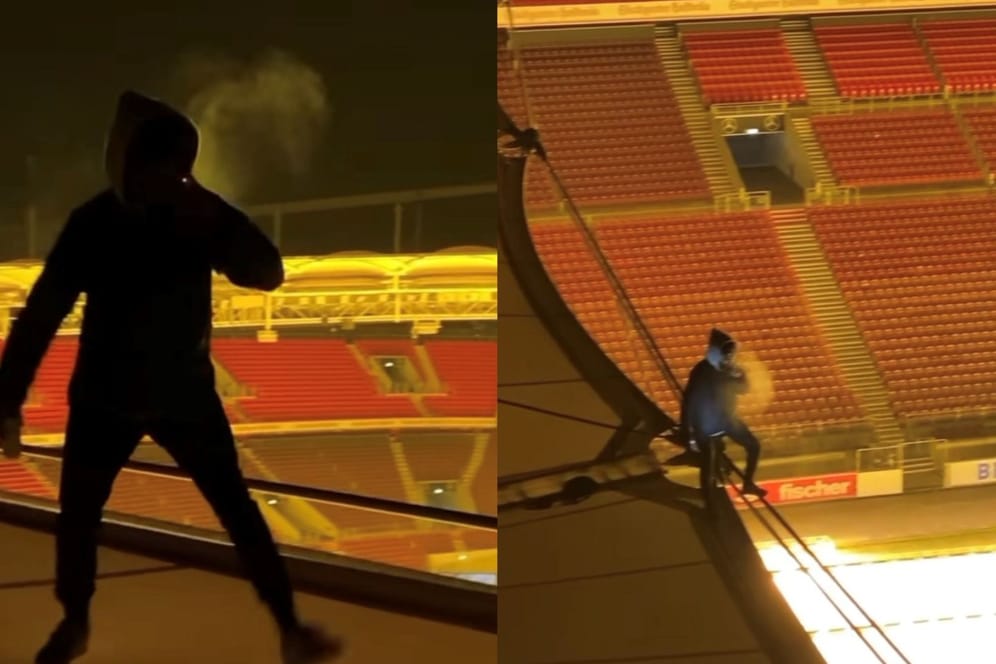 Die Aktion eines Instagramers war besonders gefährlich: Er rauchte einen Joint auf dem Dach der Mercedes-Benz Arena.