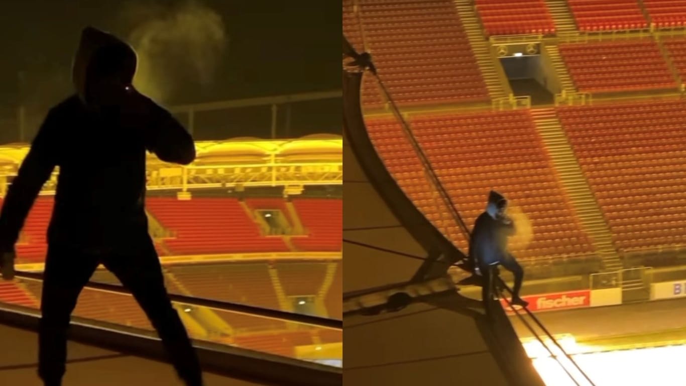 Die Aktion eines Instagramers war besonders gefährlich: Er rauchte einen Joint auf dem Dach der Mercedes-Benz Arena.
