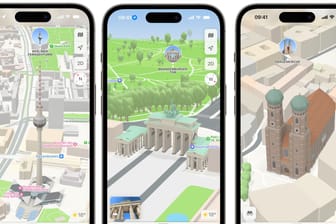 Detaillierte Stadtansicht in Apple Karten: Mit dem Update sehen Berlin, München und Hamburg erheblich besser aus.