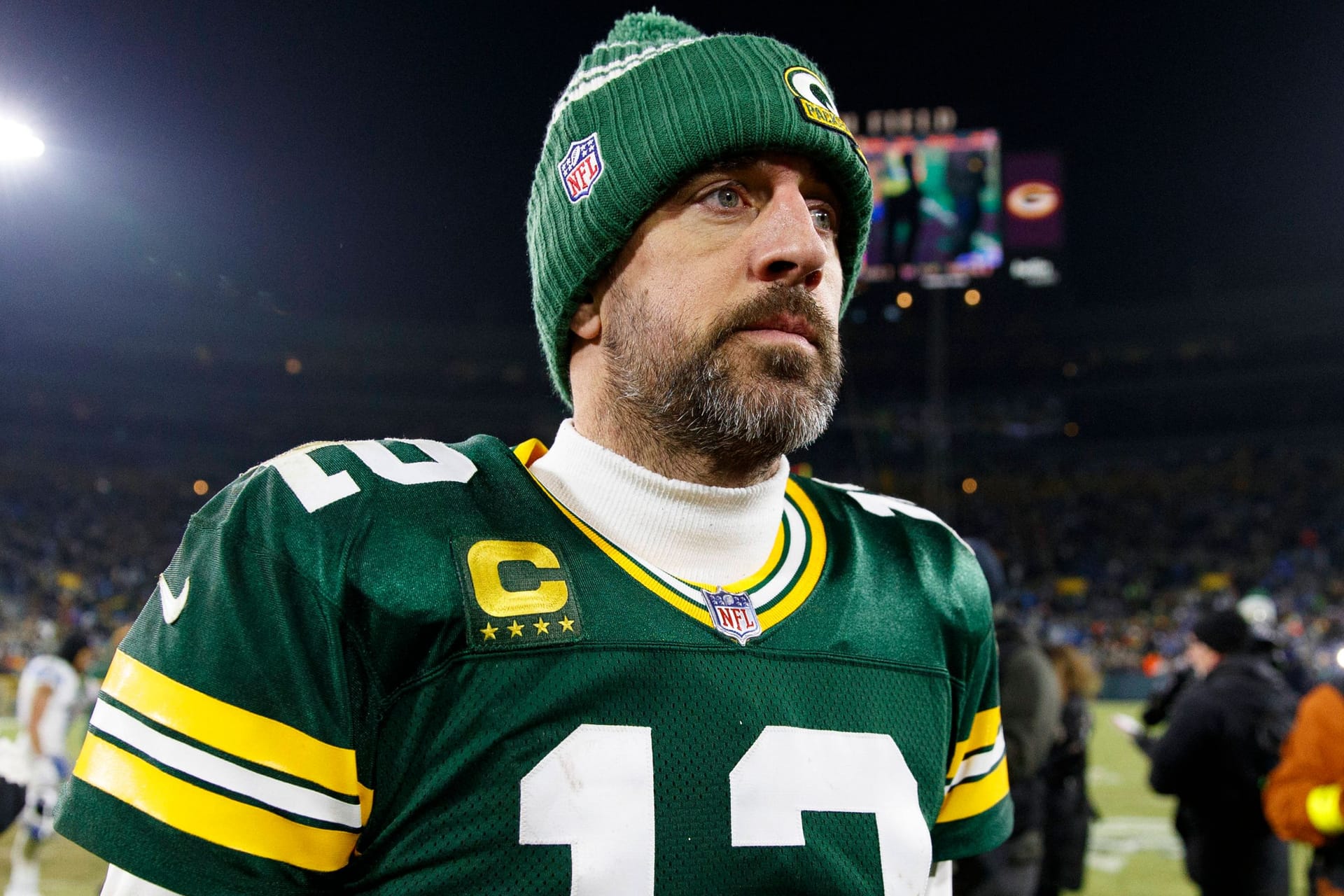 Aaron Rodgers im Trikot der Green Bay Packers: Ab der kommenden Saison wird der Star-Quarterback wohl in anderem Grün auflaufen.