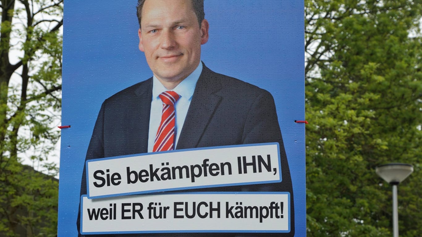 Wahlplakat aus dem Jahr 2019: Jan Timke, Gründer und Bremer Landesvorsitzender der Wählervereinigung Bürger in Wut (BIW), will mindestens sechs Prozent in der Hansestadt erreichen.