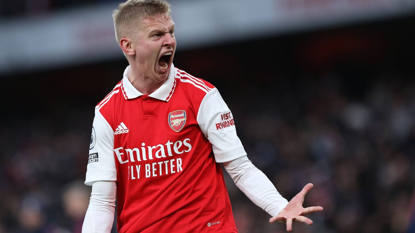 Oleksandr Zinchenko jubelt: Arsenal schaffte einen Sieg in letzter Sekunde.