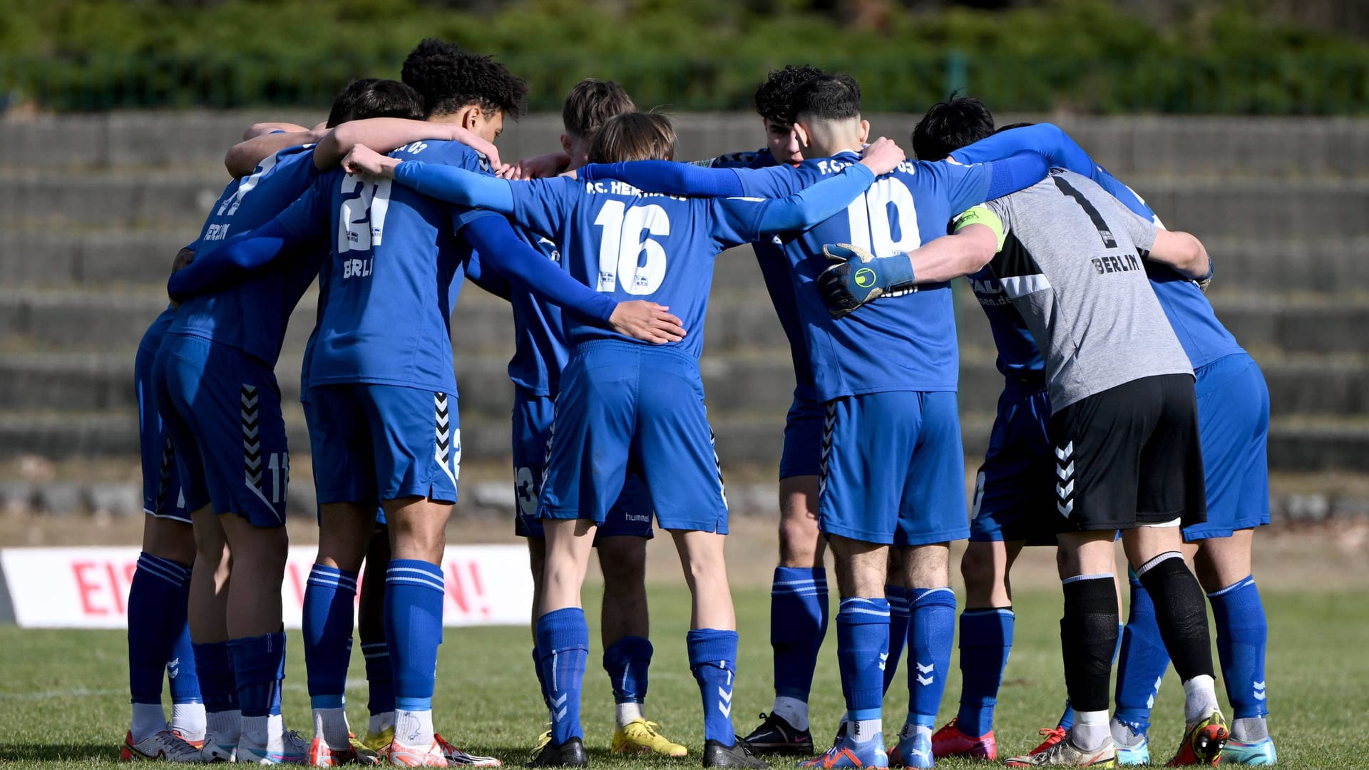 Die A-Junioren von Hertha 03 Zehlendorf: Bei einem Spiel der E-Jugend gingen Zuschauer aufeinander los.