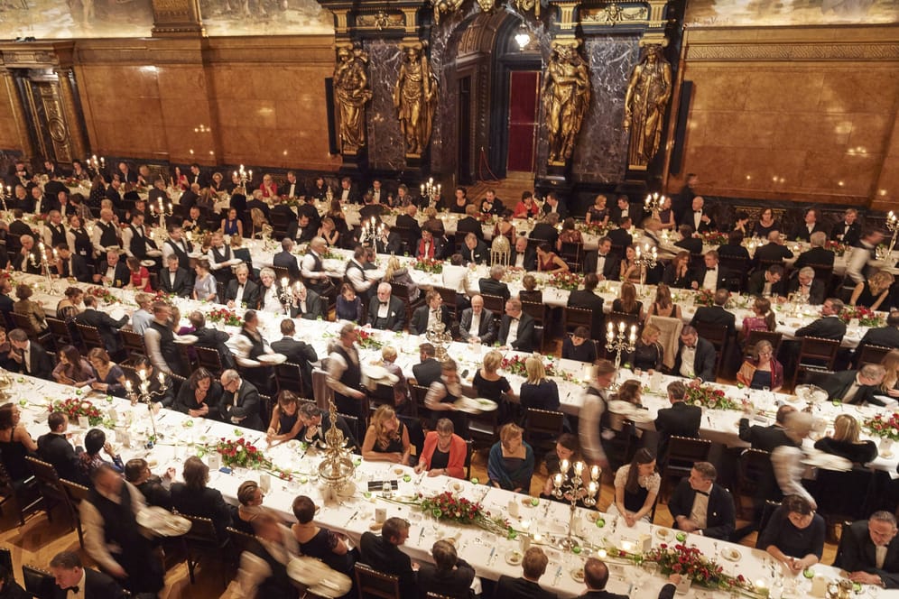 Das Matthiae-Mahl im Jahr 2018: Es findet im großen Festsaal des Hamburger Rathauses statt.