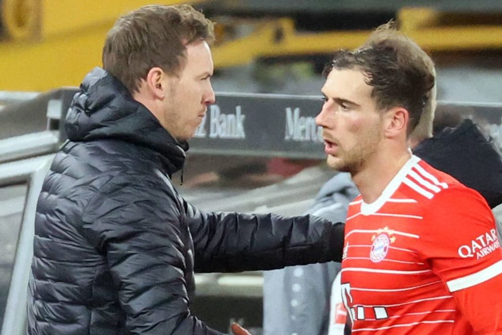 Goretzka (r.) und Trainer Nagelsmann: Enge Verbindung.