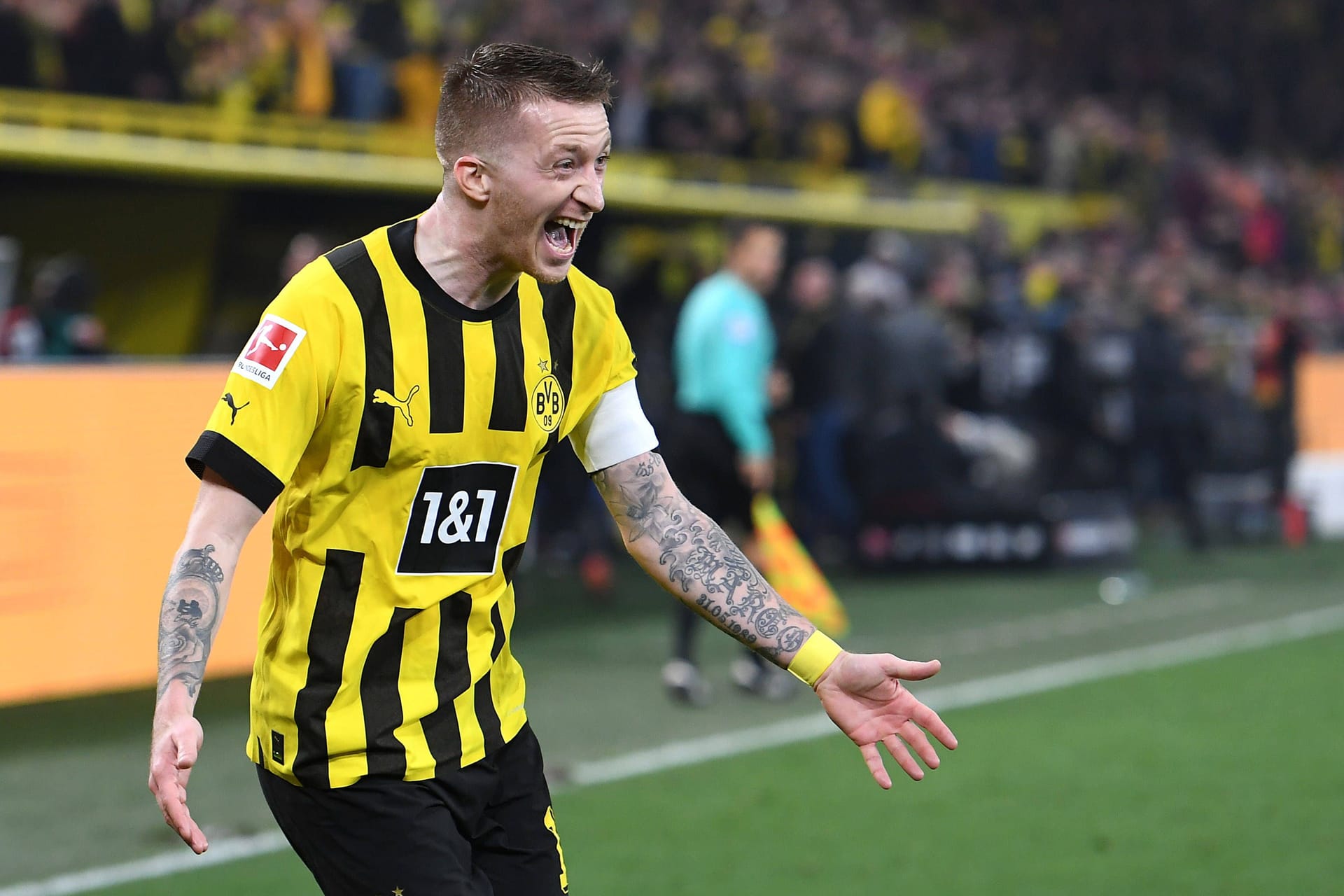 Marco Reus jubelt: Zum 6.1-Sieg gegen Köln steuerte der BVB-Kapitän zwei Treffer bei.