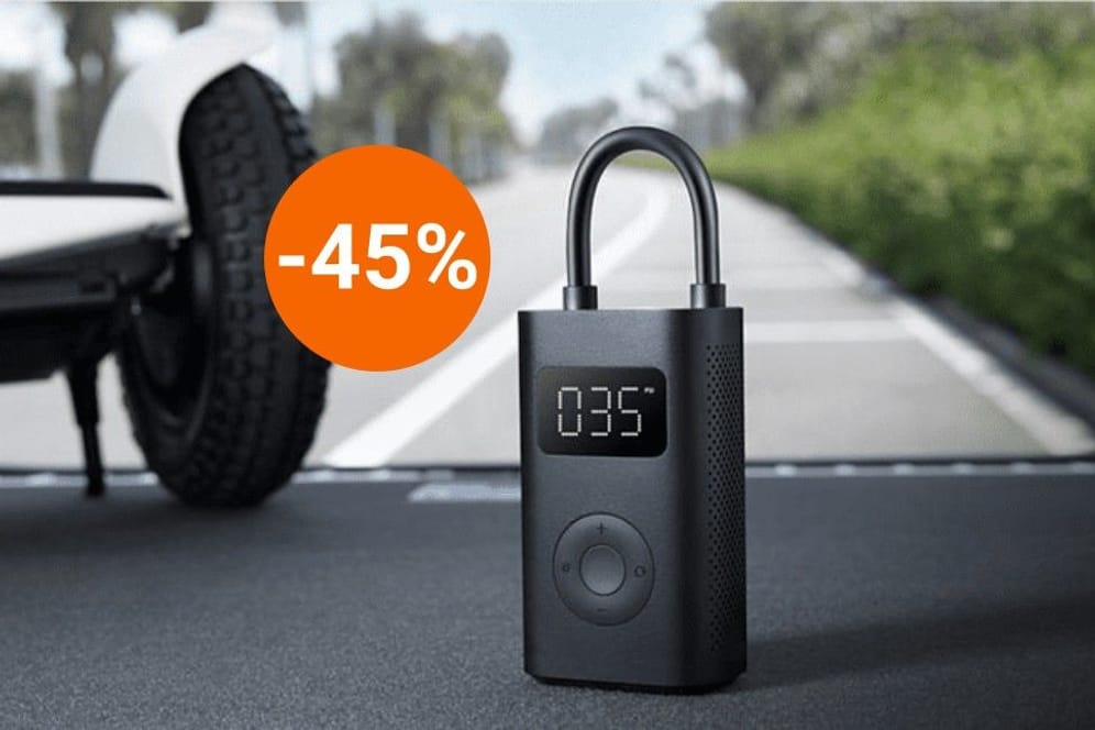 Praktisch für unterwegs: Der Akku-Kompressor von Xiaomi ist heute radikal reduziert.