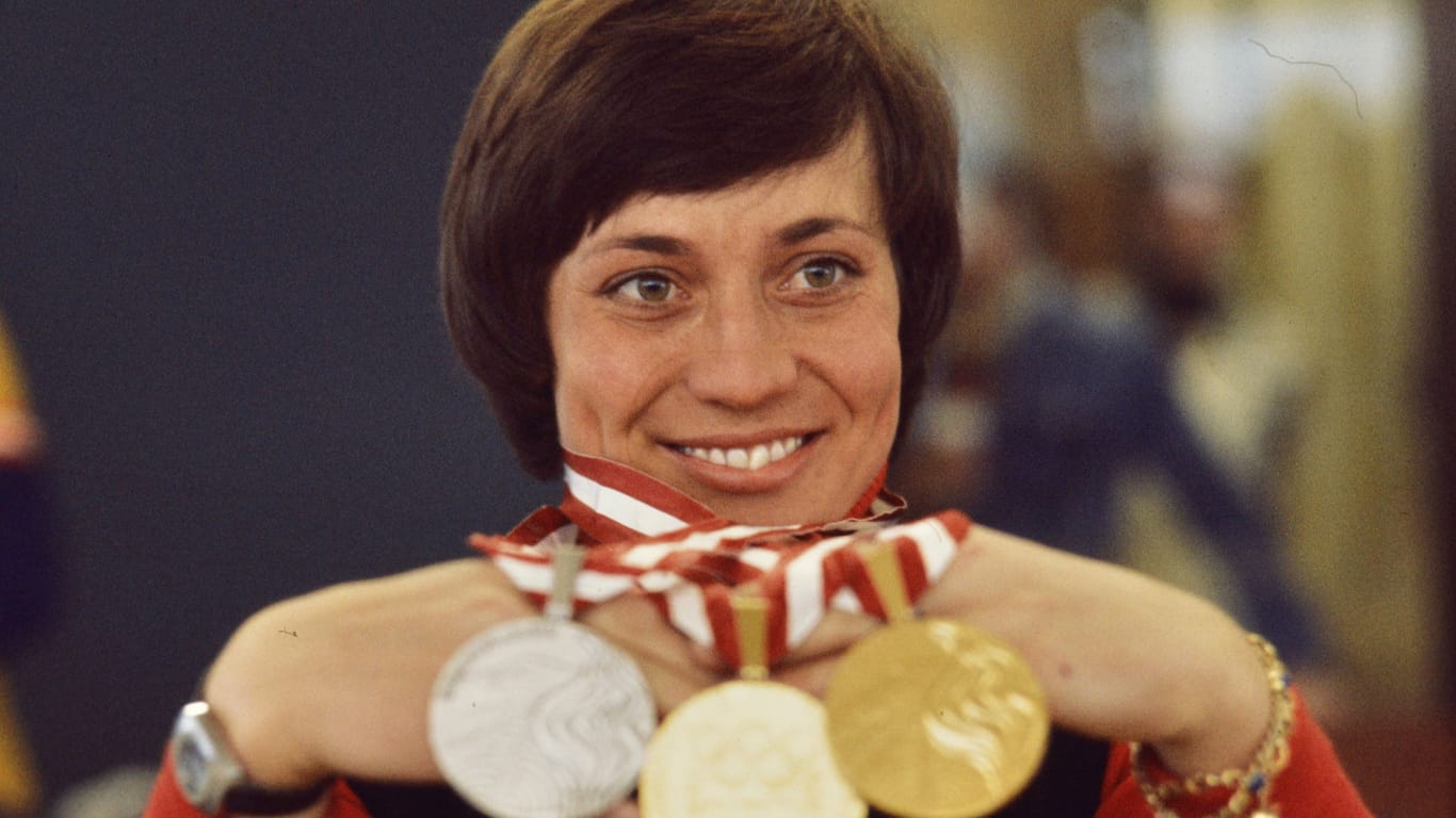 Rosie Mittermaier im Jahr 1976: Bei den Olympischen Winterspielen in Innsbruck holte sie zwei Mal Gold und einmal Silber.