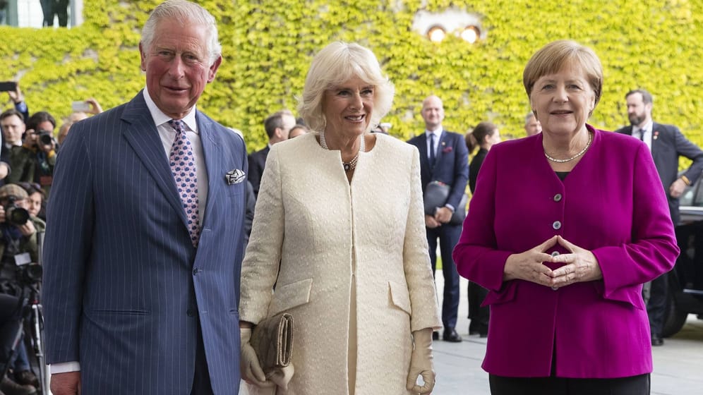 Charles, Camilla und Merkel: Die drei treffen beim Staatsbankett erneut zusammen.