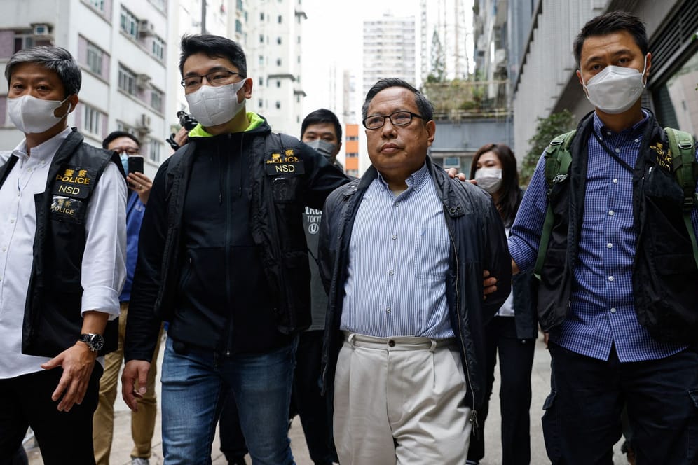 Albert Ho bei der Festnahme: Er war Mitglied der inzwischen aufgelösten Hongkonger Allianz.