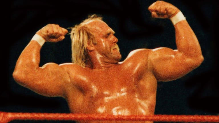 Superstar: Hulk Hogan zu seiner Hochzeit in der WWE.