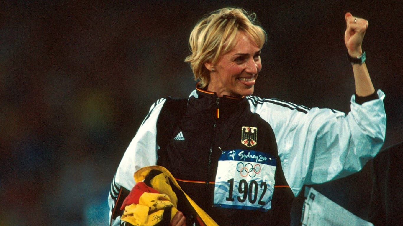Freude über Gold: Drechsler holte 2000 in Sydney überraschend den Olympia-Sieg.