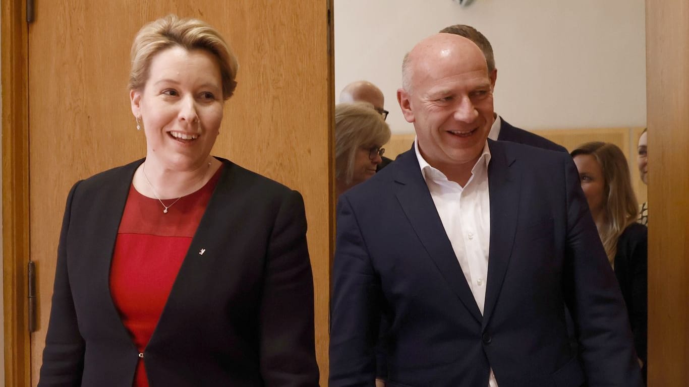 Franziska Giffey und Kai Wegner: Derzeit laufen die Koalitionsverhandlungen zwischen CDU und SPD.