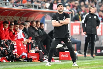 RheinEnergie Stadion: Kölns Trainer Steffen Baumgart während des Spiels gegen Bochum.