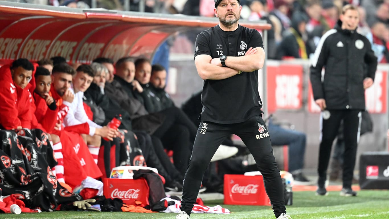 RheinEnergie Stadion: Kölns Trainer Steffen Baumgart während des Spiels gegen Bochum.