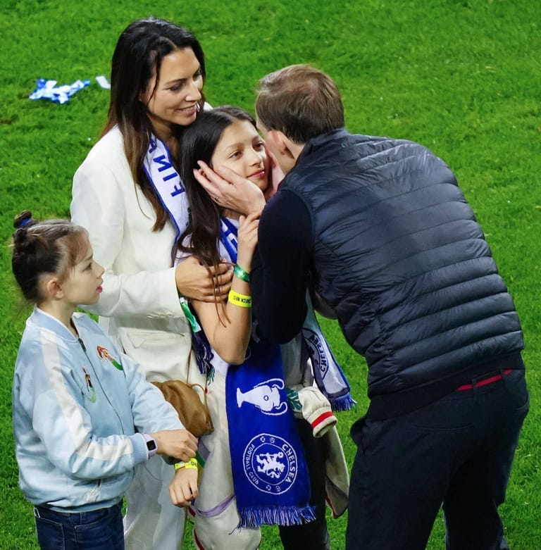 Thomas Tuchel mit seiner Familie beim Finale der Champions League 2021