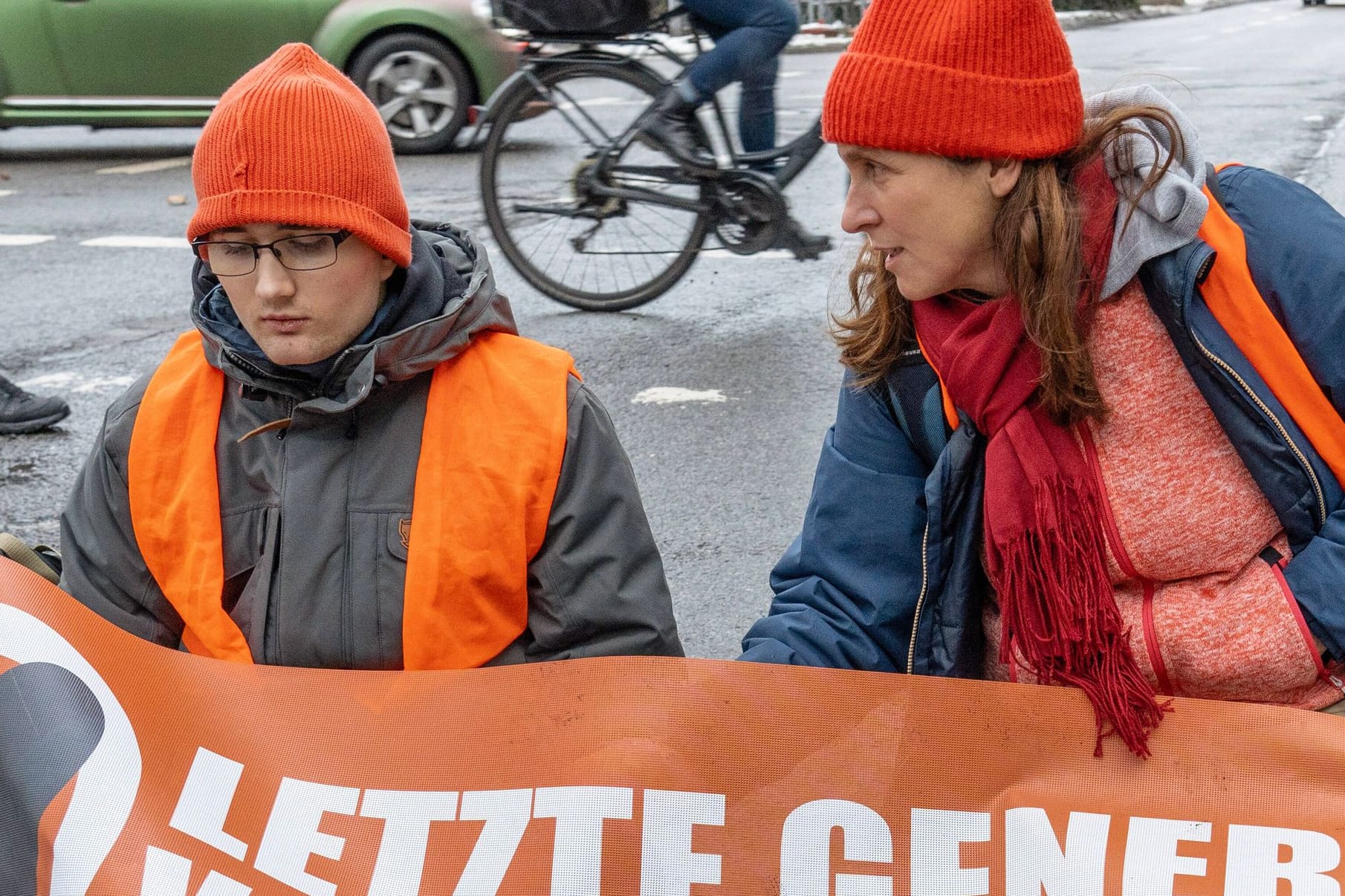 Klimakleber, Klimaaktivisten, Letzte Generation, München, Straßen, Straßenblockade, Demonstration