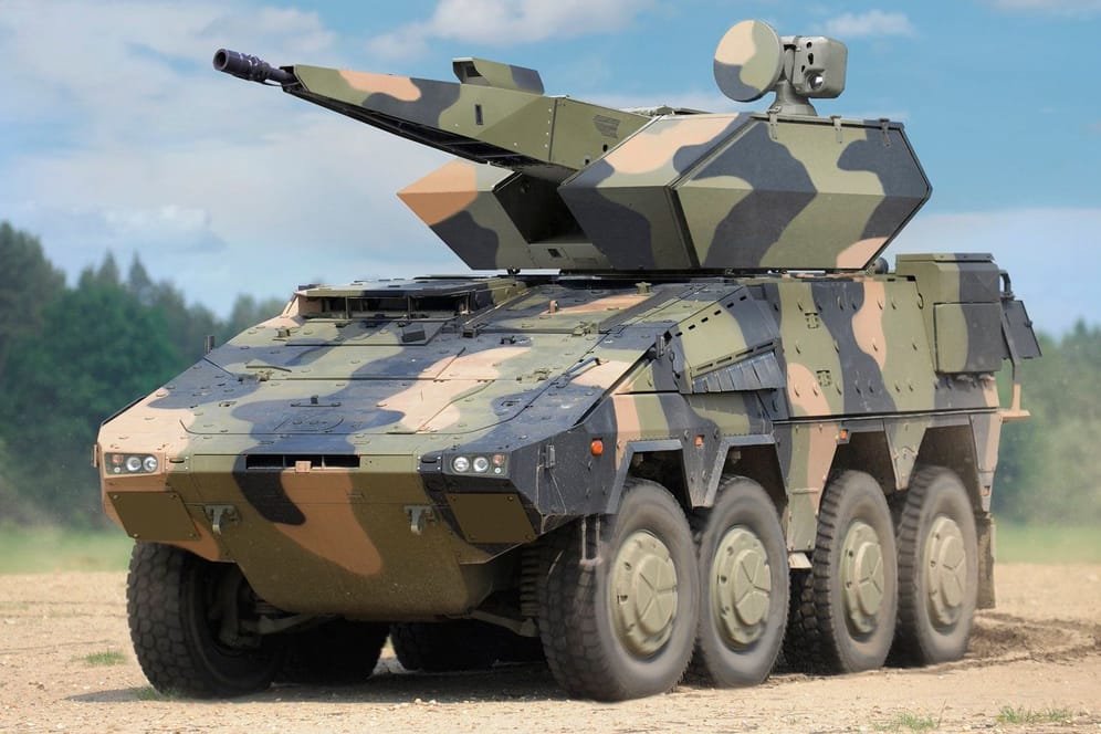 Der Skyranger von Rheinmetall soll anfliegende Kamikazedrohnen im Nahbereich abschießen.