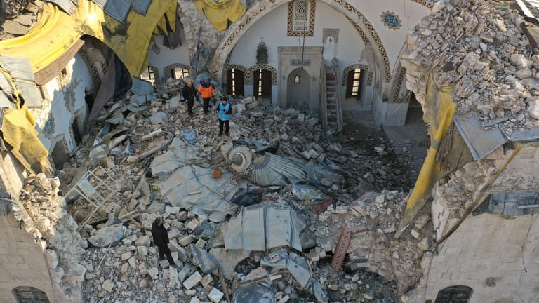 Überreste einer Moschee in Antakya (Archivbild): Dei dem Erdbeben sind auch viele Kulturgüter eingestürzt.