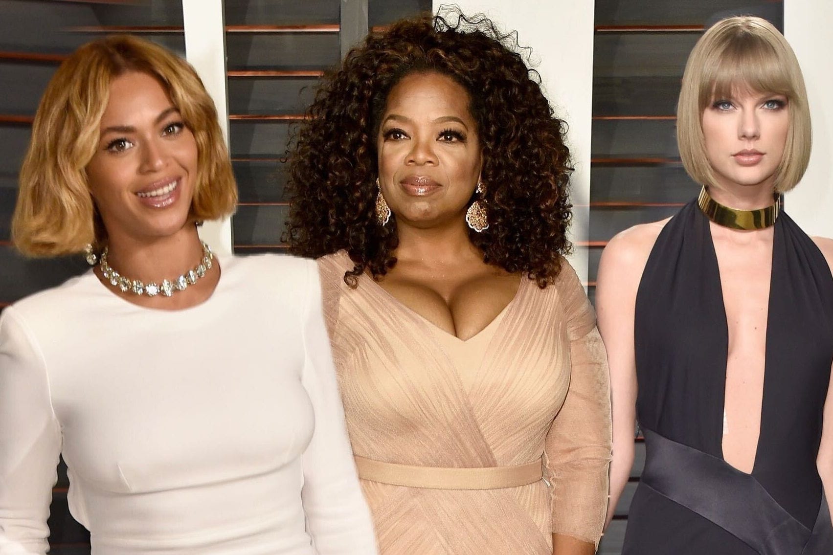 Die mächtigsten Frauen aus der Showbranche: Beyoncé Knowles, Oprah Winfrey und Taylor Swift.