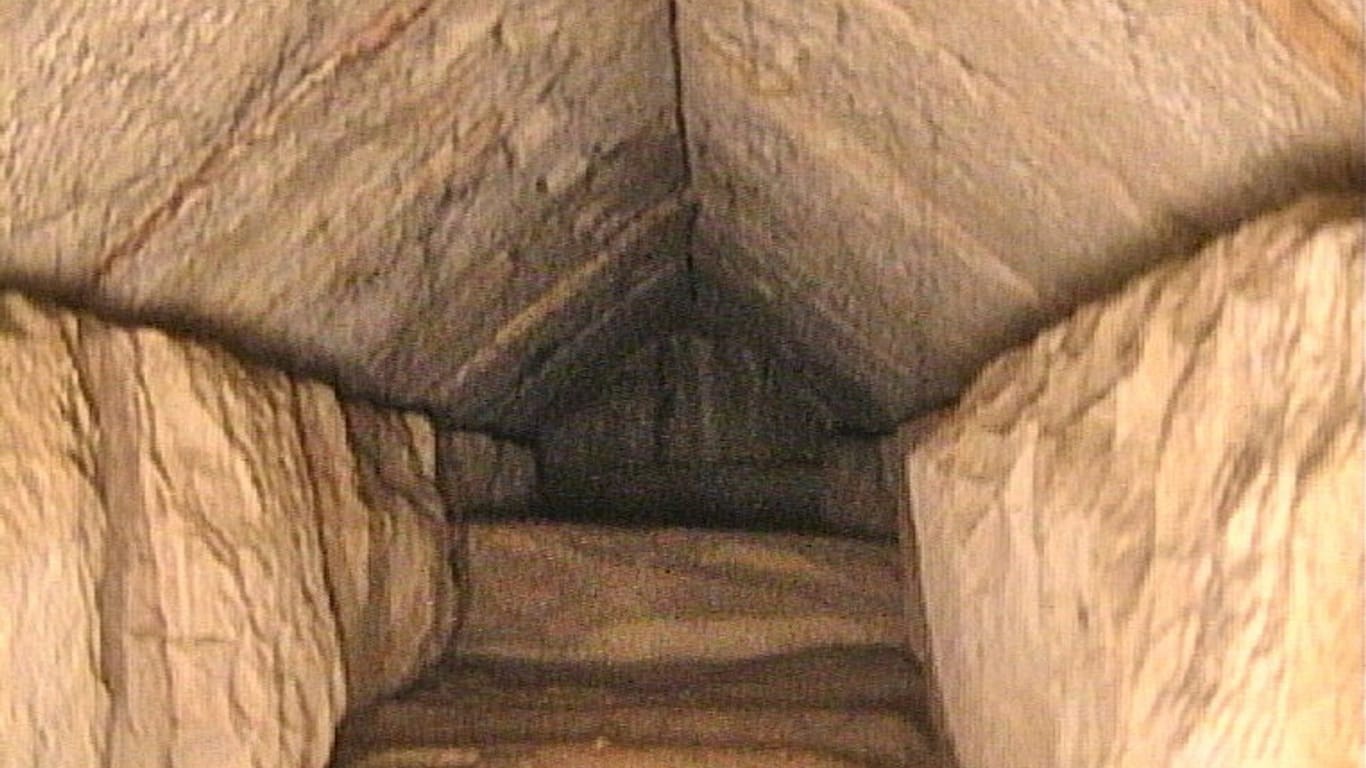 A hidden corridor inside the Great Pyramid of Giza that was discovered by researches from the the Scan Pyramids project by the Egyptian Tourism Ministry of Antiquities, in Giza