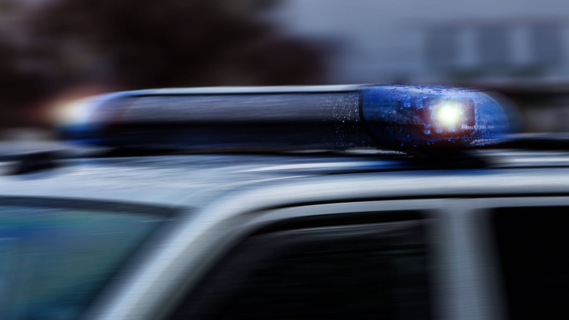 Ein Einsatzfahrzeug der Polizei mit Blaulicht (Symbolbild): Mehrere Täter sind in ein Möbelgeschäft eingebrochen und haben einen Transporter gestohlen.