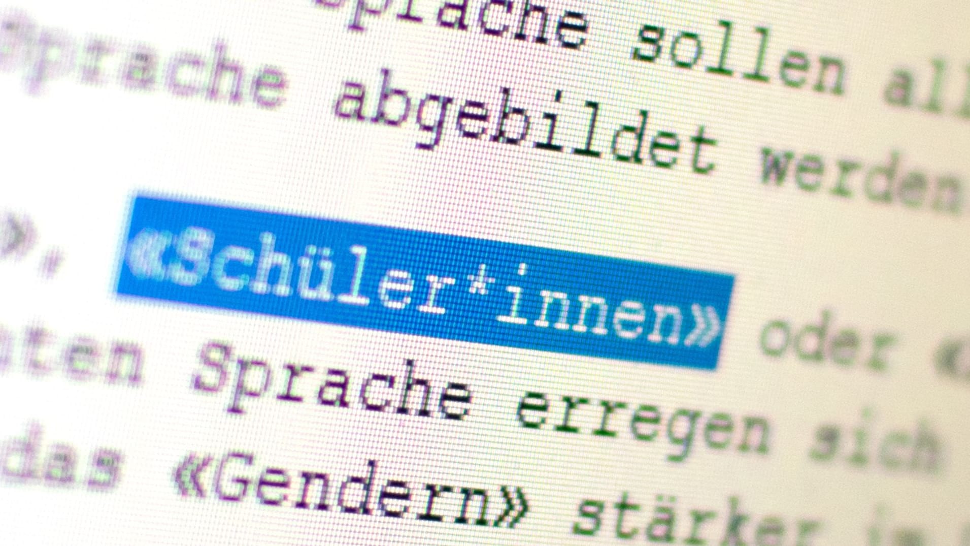 Auf einem Bildschirm ist das Wort "Schüler*innen" zu sehen (Symbolbild): Geschlechtersensible Sprache gefällt nicht jedem.