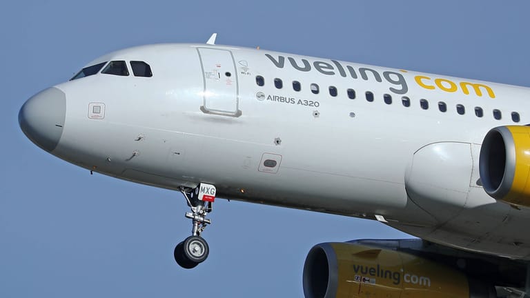 Flugzeug der spanisch Airline Vueling (Archivbild): Die Fluggesellschaft muss 30.000 Euro Strafe zahlen.