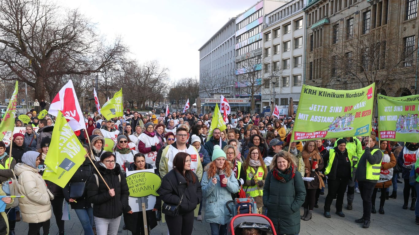Die Streiktage der Gewerkschaft Verdi in Hannover gehen weiter (Archivbild): Am Montag kommt es gar zu einem bundesweiten Warnstreik.