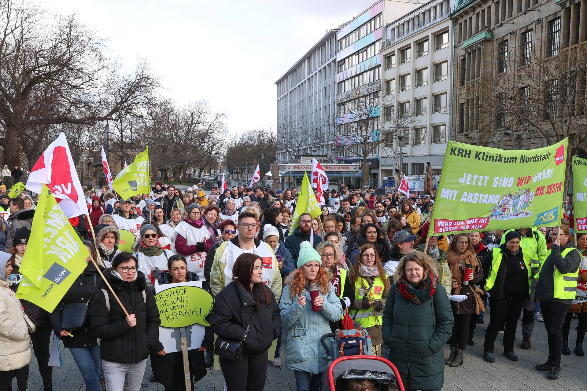 Die Streiktage der Gewerkschaft Verdi in Hannover gehen weiter (Archivbild): Am Montag kommt es gar zu einem bundesweiten Warnstreik.