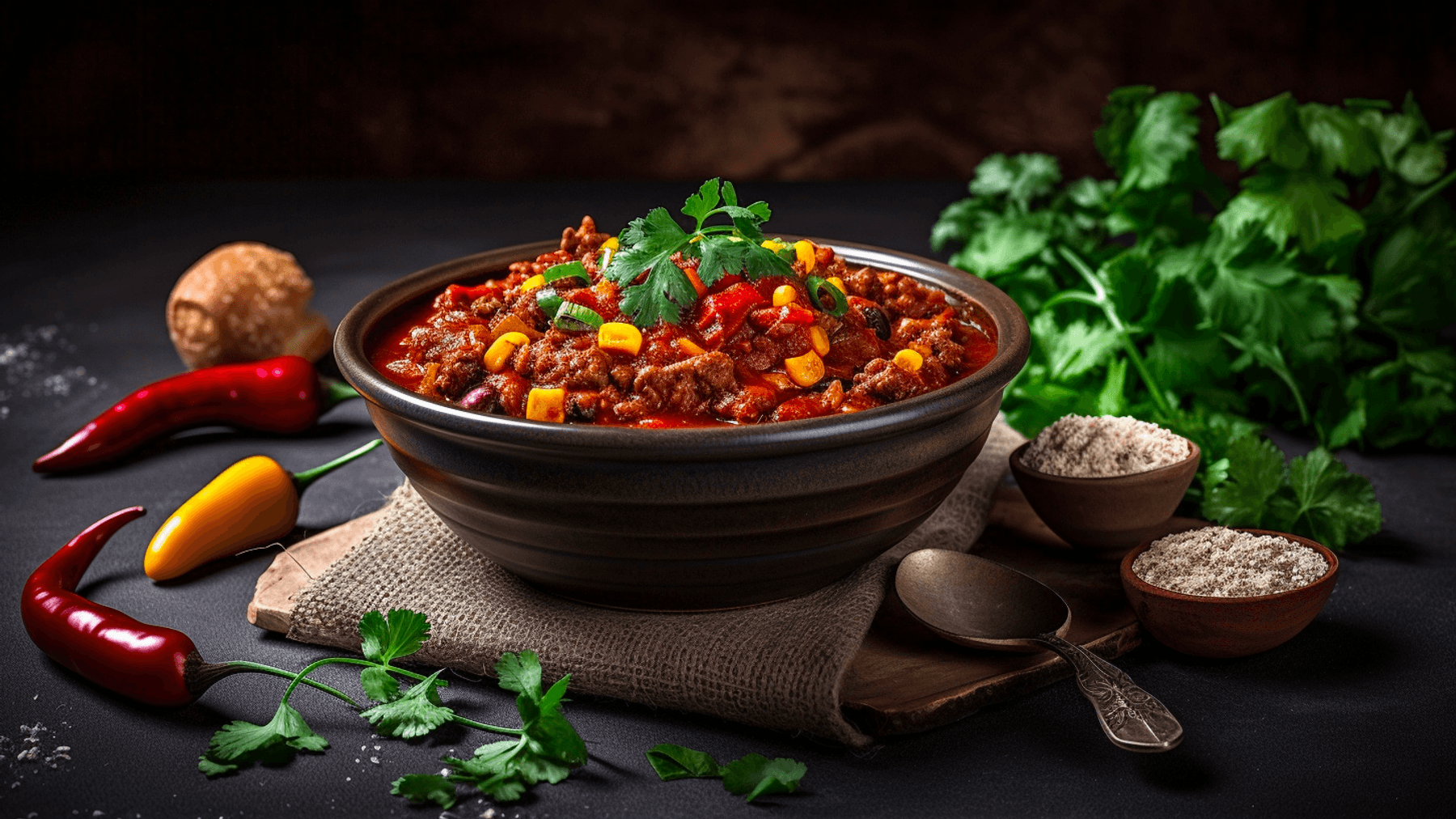 Veganes Chili sin Carne mit Kidneybohnen und Mais