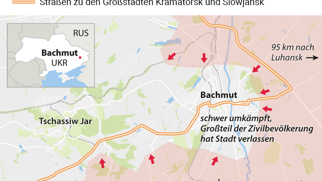 So ist die Lage im umkämpften Bachmut in der Ukraine.