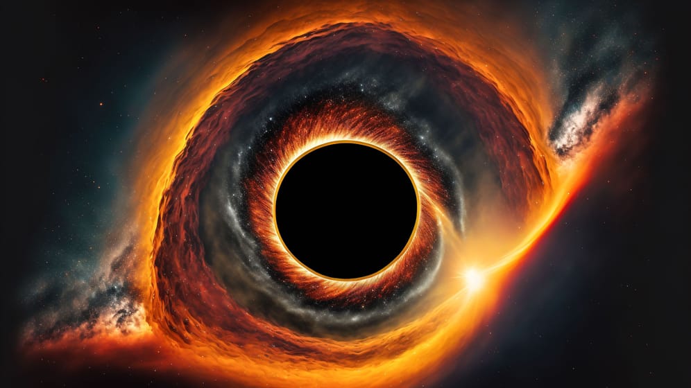 Künstlerische Darstellung eines Schwarzen Lochs.