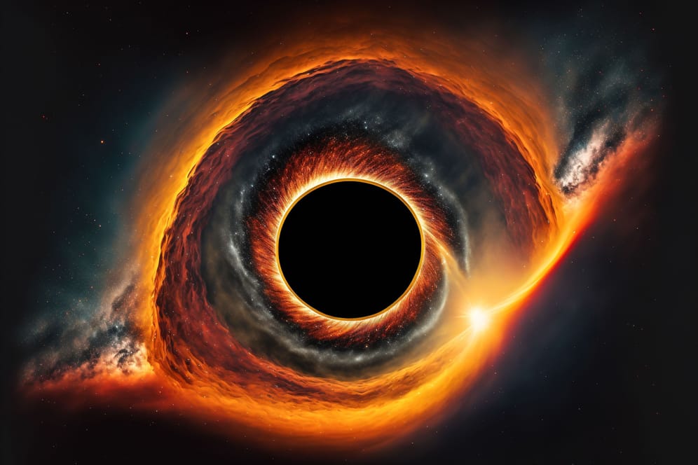 Künstlerische Darstellung eines Schwarzen Lochs.