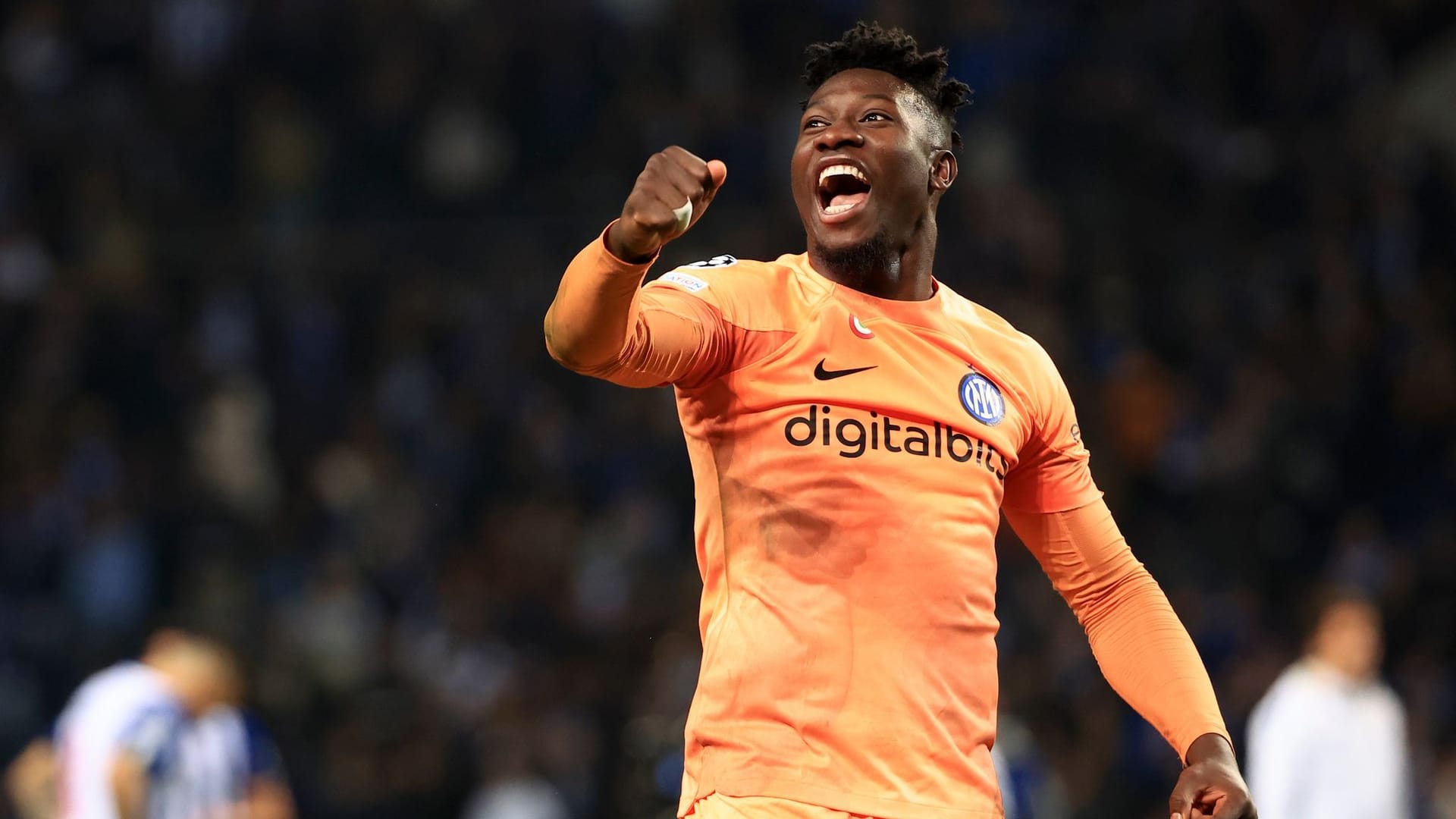 Andre Onana: Inter Mailands Torhüter jubelt über den Einzug ins Viertelfinale der Champions League.