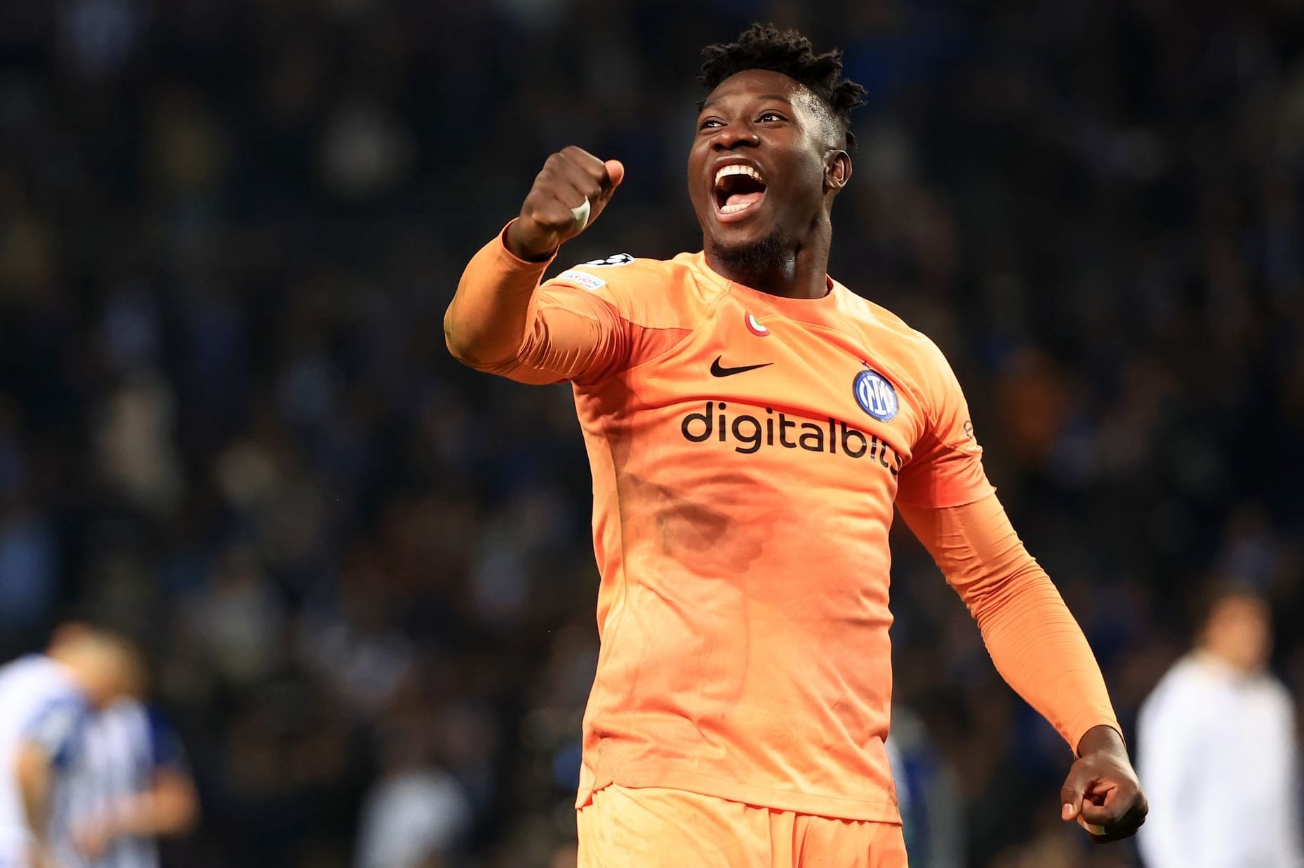 Andre Onana: Inter Mailands Torhüter jubelt über den Einzug ins Viertelfinale der Champions League.