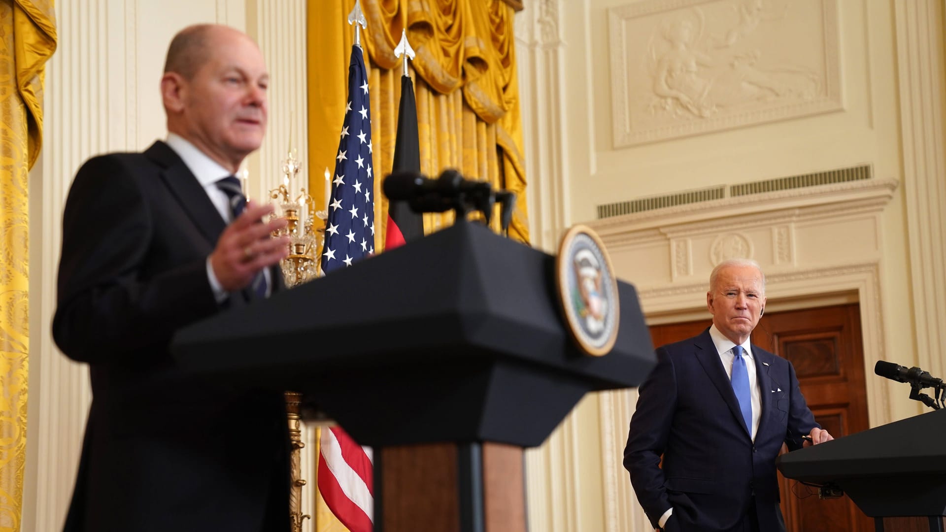 Vor einem Jahr, kurz vor dem Krieg: Olaf Scholz zum Antrittsbesuch bei Joe Biden