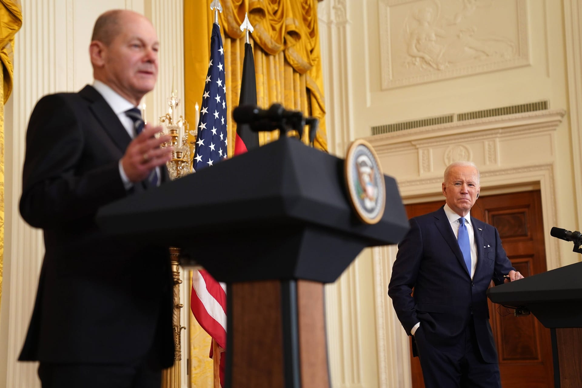 Vor einem Jahr, kurz vor dem Krieg: Olaf Scholz zum Antrittsbesuch bei Joe Biden