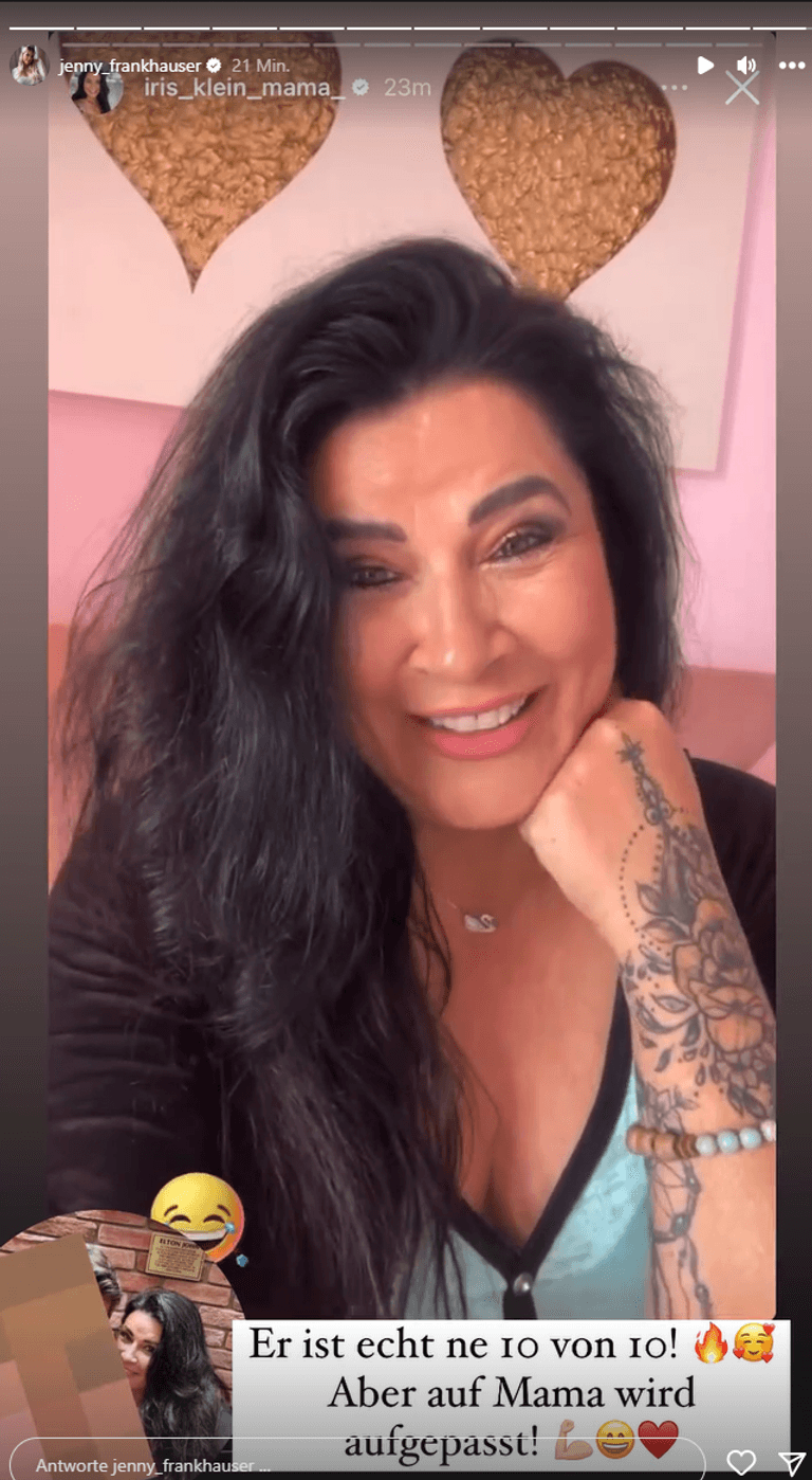 Iris Klein: Tochter Jenny veröffentlichte ein kleines Foto von ihrer Mutter und ihrem Date-Partner.