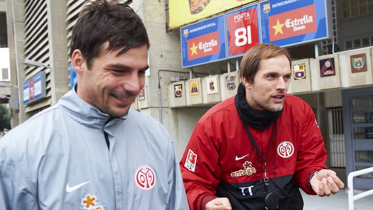 Foto aus Mainzer Zeiten: Erst trainierte Zsolt Löw (l.) beim FSV als Profi unter Thomas Tuchel, dann wurde der Ungar sein Co-Trainer.