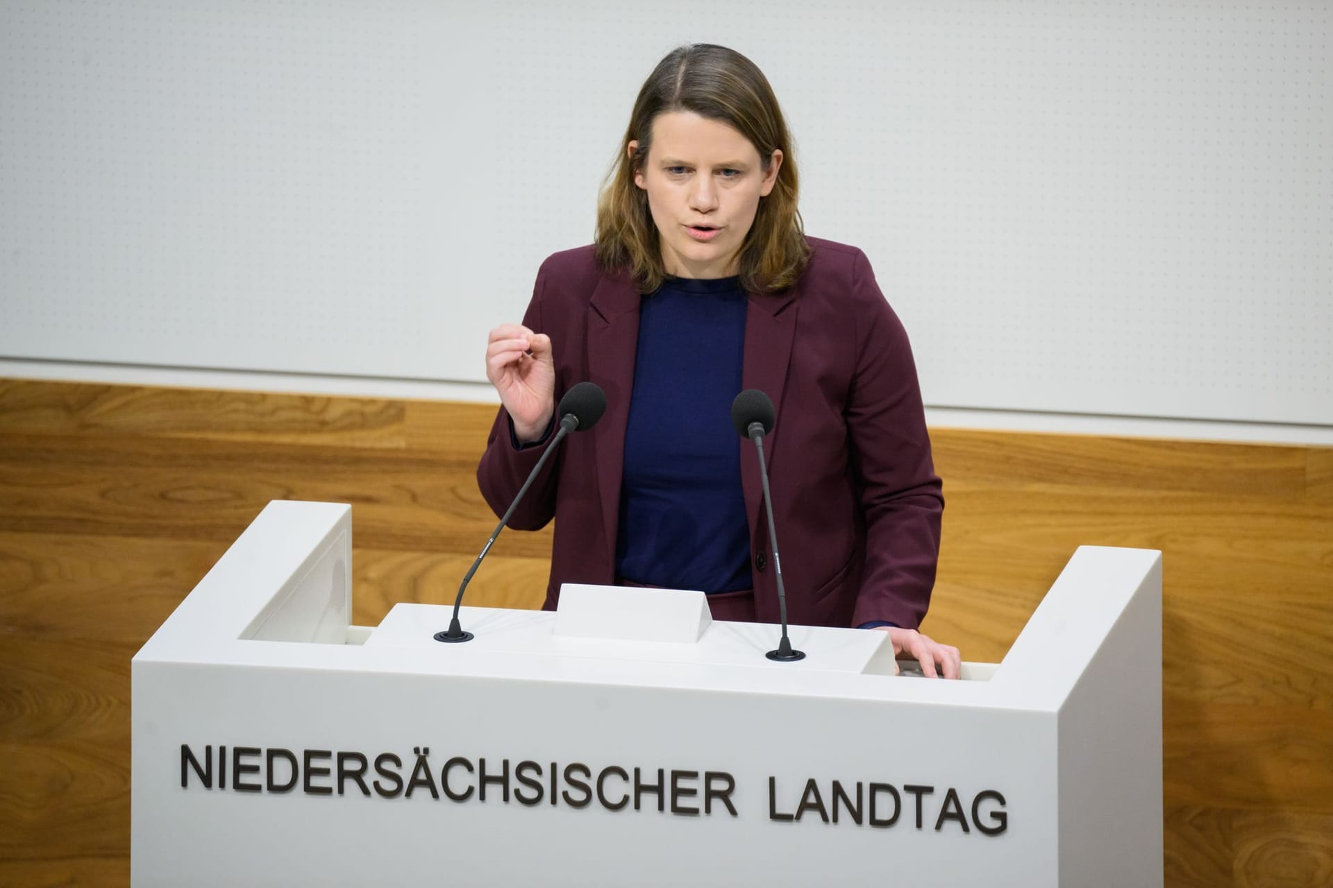 Julia Willie Hamburg (Grüne), Kultusministerin von Niedersachsen, spricht im Landtag: Die Förderschule Lernen wird ihr zufolge "auch nicht wieder eingeführt werden".