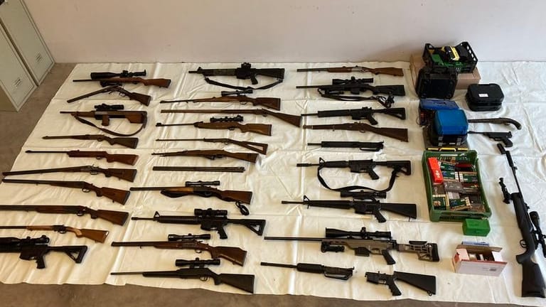 Dutzende Schusswaffen und große Mengen Munition sind auf einem Hof in Kärnten gefunden worden.