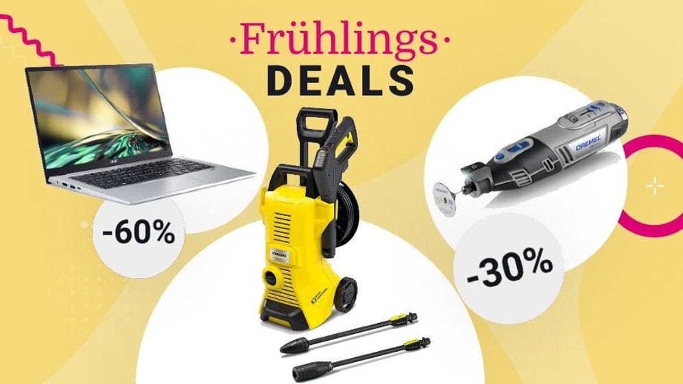 Sparen Sie heute bei den Frühlingsangeboten von Amazon bis zu 40 Prozent. Das sind die besten Deals von Kärcher, Dremel, Acer und Co. am Dienstag.